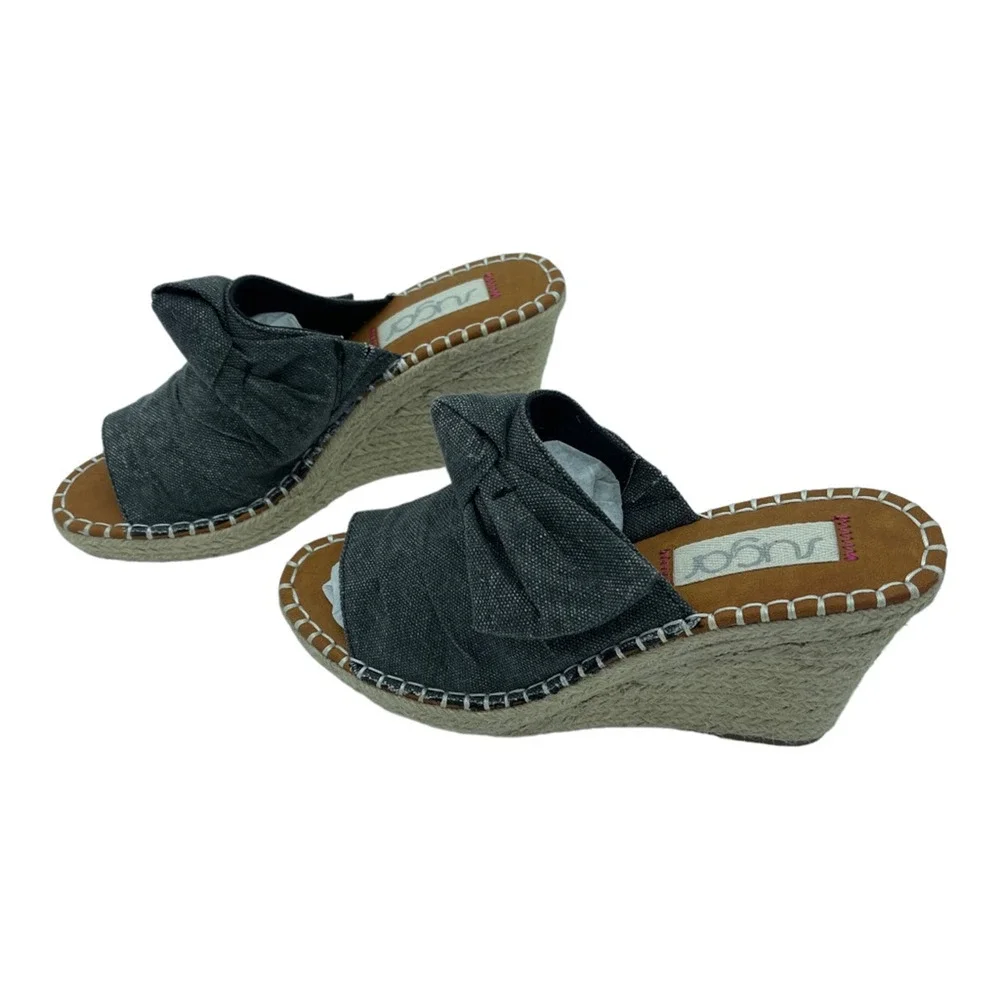 Sugar Womens Hundreds Espadrilles Sandals Beige Open Toe Knot Slip On 8.5 M New